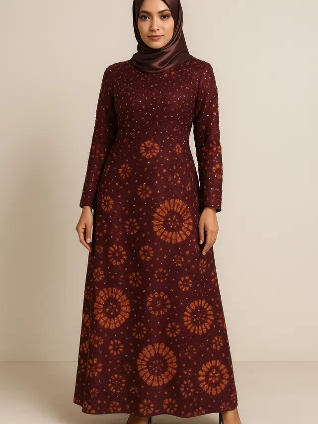 Model Gamis Batik Jumputan