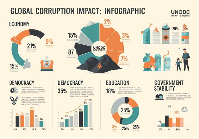Poster Infografis Bahaya Korupsi Berdasarkan Data Internasional/Desain Poster Memperingati Hari Korupsi Sedunia (Sumber: gemini.com)