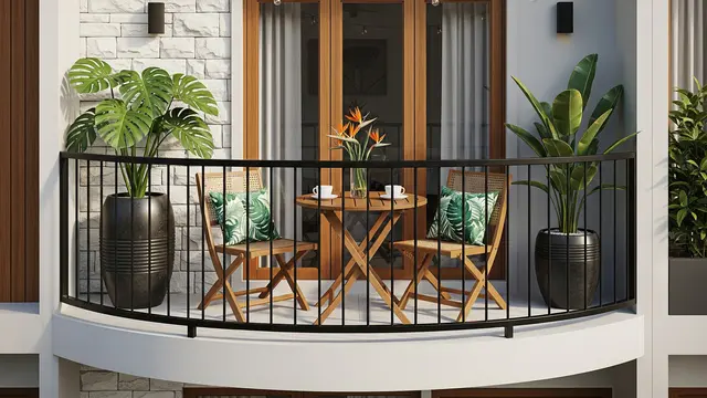 Konsep "Balkon Kafe Tropis"