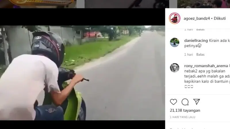 Dikira Lagi Ngebut Ternyata Didorong Sama Polisi (Instagram)