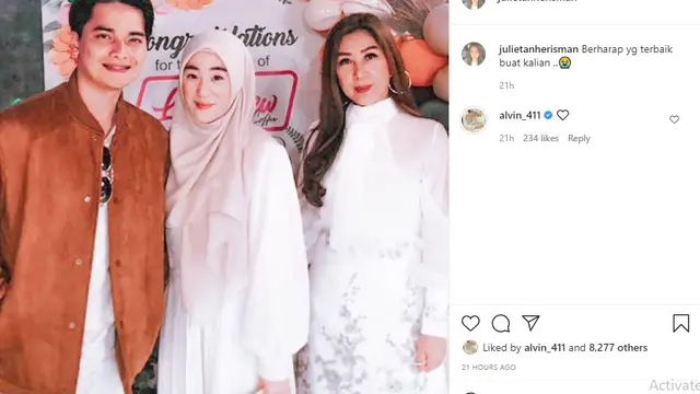 Alvin Faiz - Larissa Chou (Foto: Instagram/@julietanherisman)