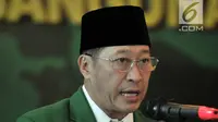 Ketum PPP Muktamar Jakarta Humphrey Djemat memberi sambutan saat membuka Mukernas III PPP Muktamar Jakarta di Kantor DPP PPP, Menteng, Kamis (15/11). Selain mengukuhkan Humprey, mukernas akan merevitalisasi struktur DPP PPP. (Merdeka.com/Iqbal Nugroho)