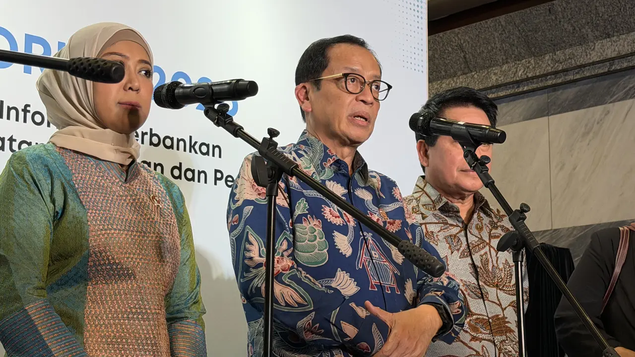Kepala Eksekutif Pengawas Perbankan OJK Dian Ediana Rae, dalam OJK Banking Forum 2026, di Gedung Radius Prawiro, Jakarta Pusat, Selasa (14/7/2026). (Liputan6.com/Tira)