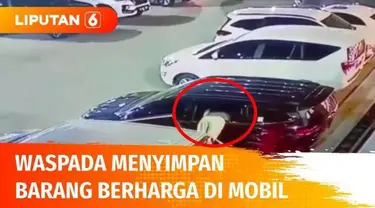 Video pencurian ini lagi viral di media sosial. Pelakunya nekat pecahkan kaca mobil dan masuk setengah badan demi ambil sebuah laptop.