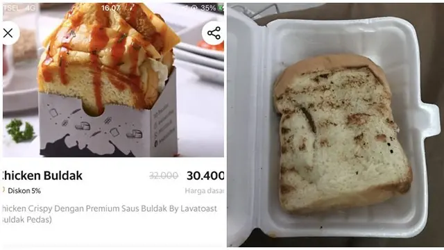 8 Potret Makanan Tak Sesuai Harapan saat Pesan Online Ini Bikin Senyum Miris