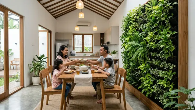 Rumah 1 Lantai dengan Taman Dalam Rumah