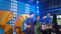 Jajaran direksi dan manajemen XL di acara peluncuran paket Xtra Kuota di Jakarta, Senin (22/1/2018). (Liputan6.com/Corry Anestia
