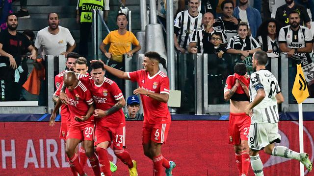 Selebrasi pemain Benfica saat mempermalukan Juventus di Liga Champions