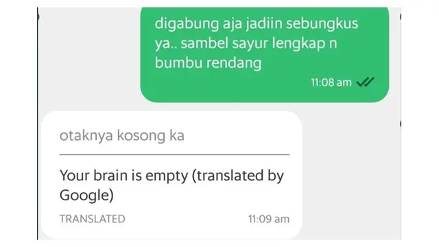 6 Chat Ojol Diterjemahkan Otomatis ke Bahasa Inggris Ini Maknanya Kocak