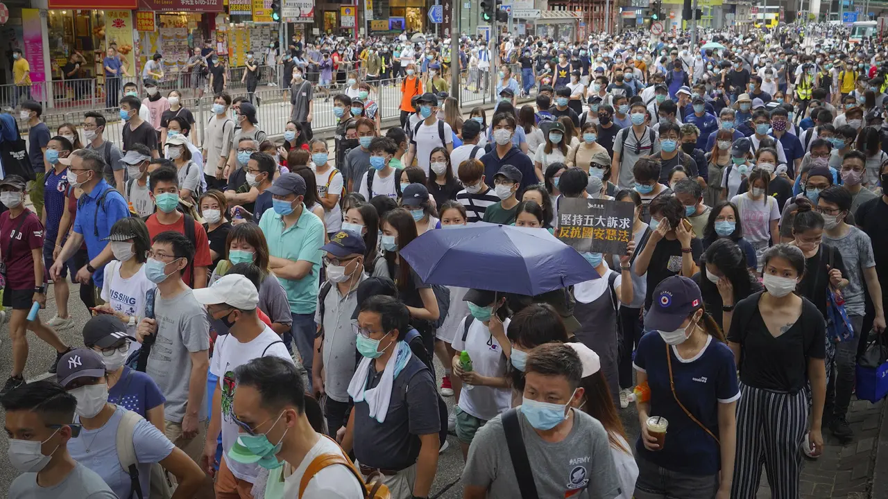 FOTO: Unjuk Rasa Menentang UU Keamanan Nasional di Hong Kong