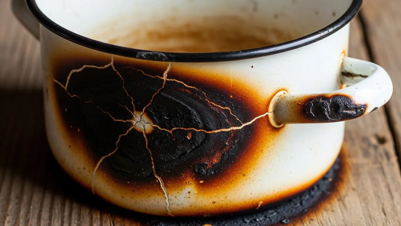 Panci enamel gosong (Image by Gemini AI)