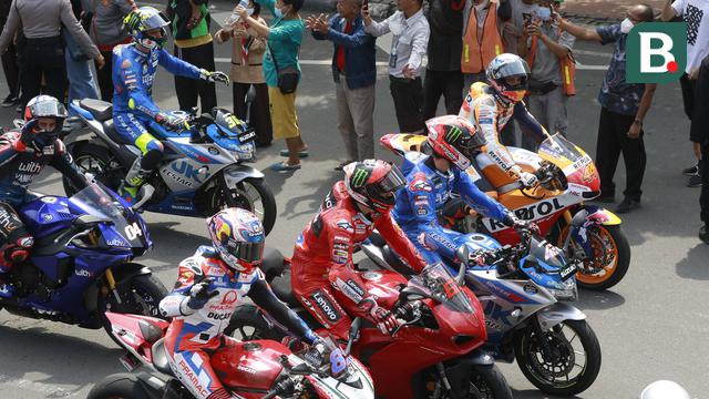 Foto: Tidak ada Yamaha di Barisan Depan, Marc Marquez Pimpin Konvoi Parade MotoGP di Jakarta