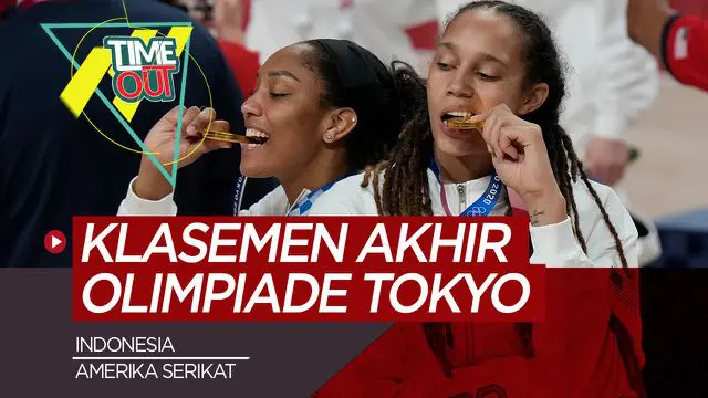 Berita video time out kali ini membahas tentang klasemen akhir Olimpiade Tokyo 2020 dan pencapain Indonesia.