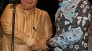 Ketua Umum Partai Golkar Airlangga Hartarto (kiri) bersama Ketua Umum Partai Demokrat Agus Harimurti Yudhoyono saat di Rumah Kertanegara, Jakarta, Minggu (22/10/2023). (Liputan6.com/Herman Zakharia)