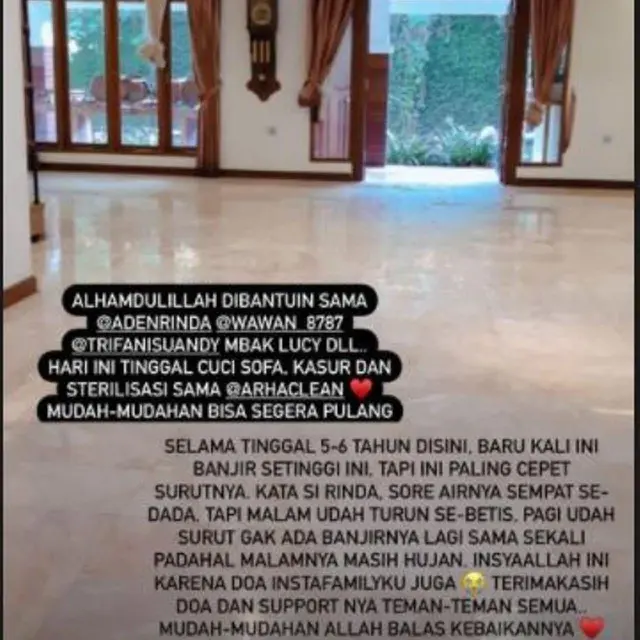 Sempat Mengungsi, Ini 6 Potret Rumah Dian Pelangi Usai Banjir