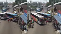 2 Bus sama-sama tak mau ngalah (Instagram/@andreli_48)