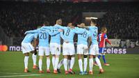 Pemain Manchester City merayakan kemenangan 4-0 atas Basel. (doc. UEFA)