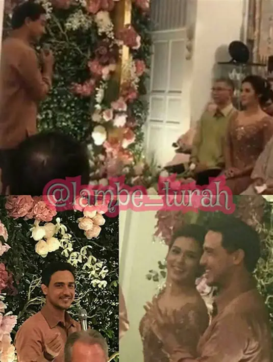 Di sisi lain terdapat sebuah foto yang diunggah @lambe_turah bahwa keduanya pun juga melakukan prosesi tukar cincin. Wajah sumringah muncul dari keduanya saat malam itu. (Instagram/lambe_turah)