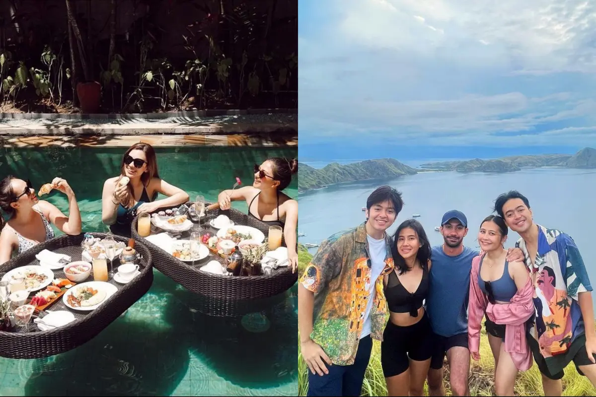 Artis liburan bersama teman