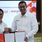 Direktur Bisnis Metranet, Faisal Yusuf (kanan) bersama Direktur Enterprise Business Finnet, Aziz Sidqi usai penandatanganan kerja sama strategis antara Metranet & Finnet untuk peningkatan layanan pembayaran pelanggan Xooply.ID melalui Finpay, di jakarta beberapa waktu lalu. (Foto: Istimewa)