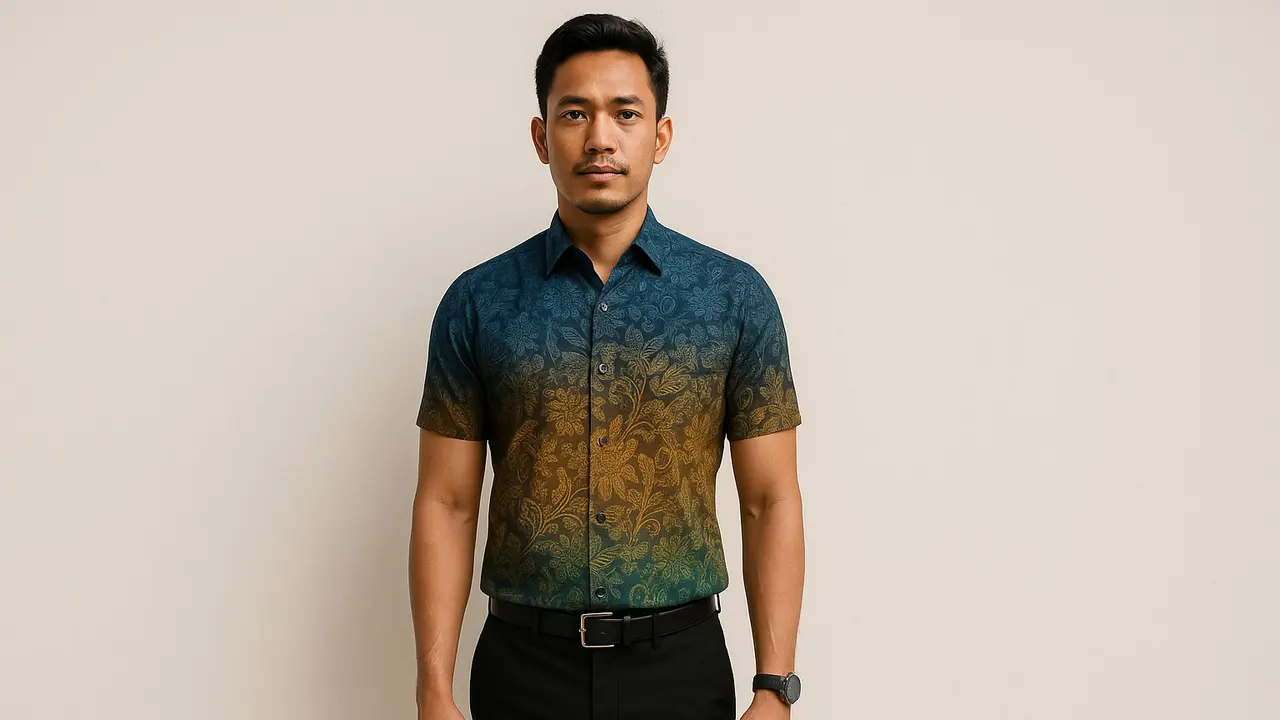 Model Batik Slimfit Pria Lengan Pendek yang Cocok untuk Semua Umur (Foto: ChatGPT)