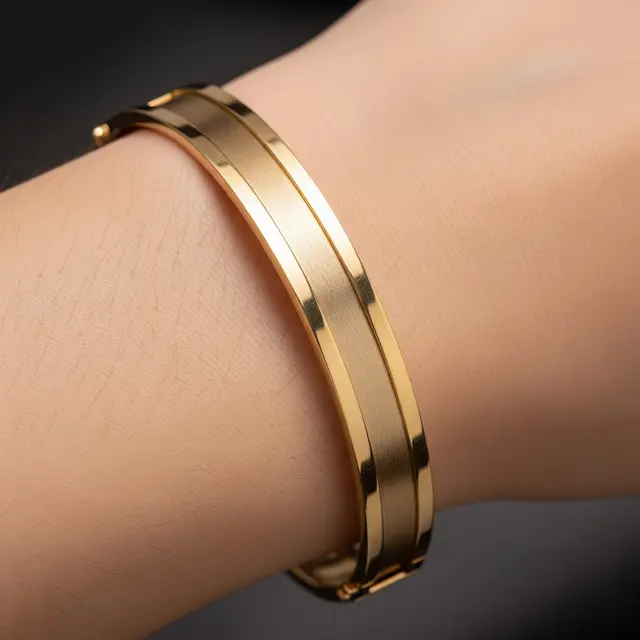 Model Gelang Emas Simpel Bangle Tipis Bernilai Tinggi (AI)