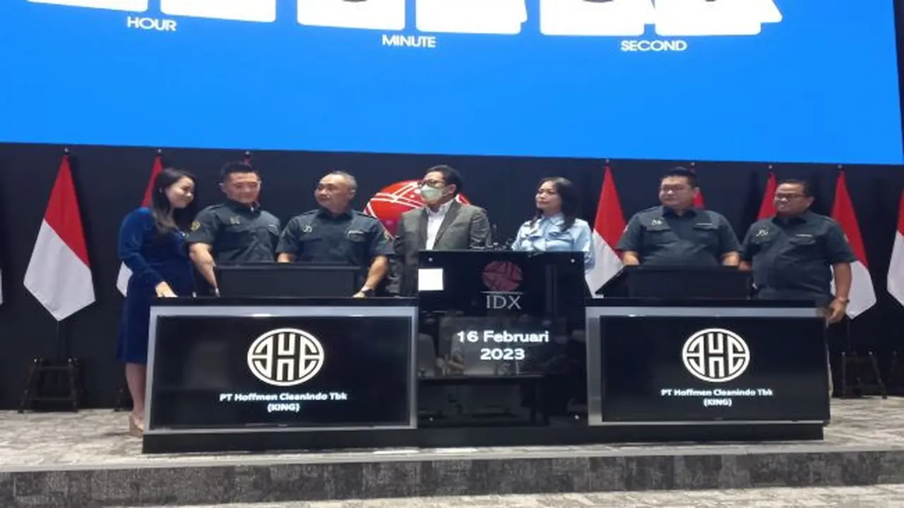 Pencatatan perdana saham PT Hoffmen Cleanindo Tbk (KING), Kamis, 16 Februari 2023. (Foto: Liputan6.com/Elga N)