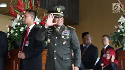 Panglima TNI Jenderal Gatot Nurmantyo menghadiri acara sidang tahunan MPR 2017 di Senayan, Jakarta, Rabu (16/8). Sidang tahunan ini dihadiri sejumlah tokoh nasional, menteri kabinet kerja, anggota DPR dan pejabat negara lainnya (Liputan6.com/Angga Yuniar)
