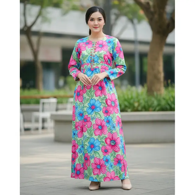 Model Gamis Kekinian untuk Ibu Menyusui (Image by Gemini AI)