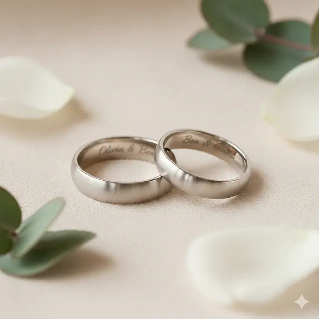 Model cincin nikah ukir nama (Foto: Gemini AI)