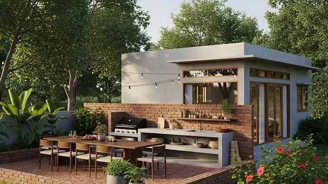 Desain Rumah Kecil dengan Bata Ekspos