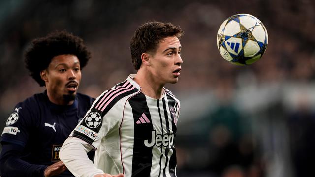 Aksi Kenan Yildiz di laga Juventus vs Pafos di matchday 6 league phase Liga Champions 2025/2026 di Allianz Stadium, Kamis (11/12/2025) dini hari WIB. (Fabio Ferrari/LaPresse via AP)