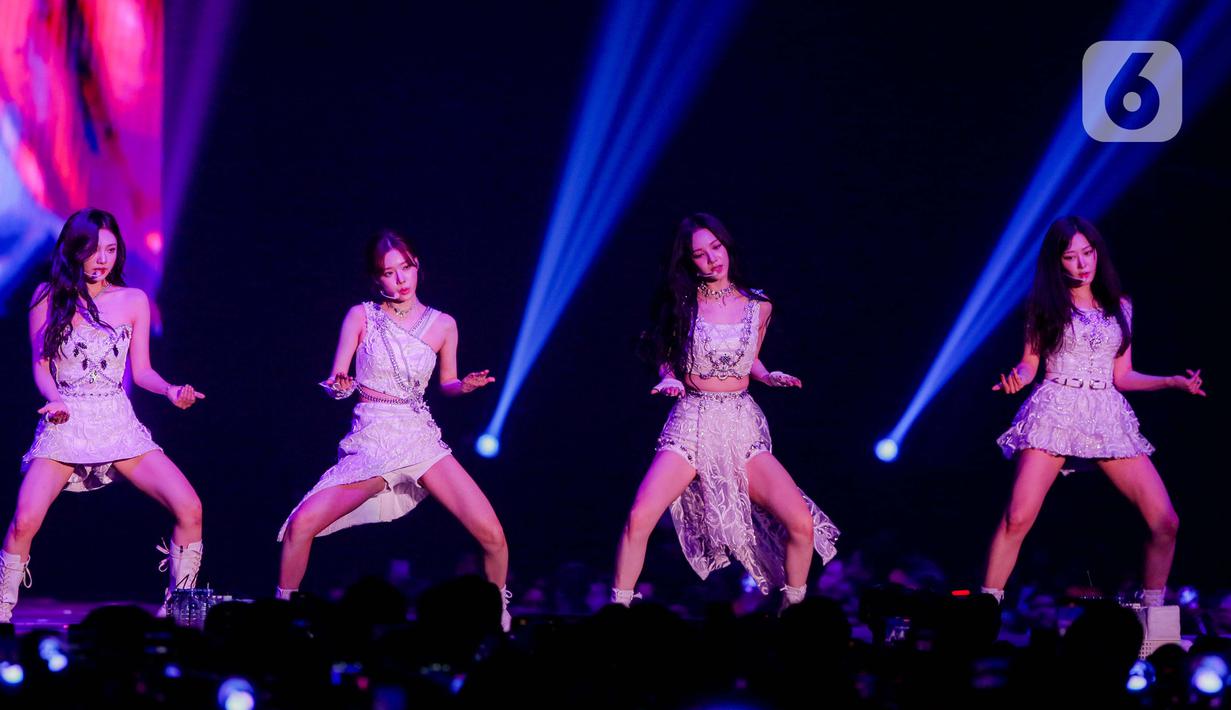 Synk: Hyper Line adalah konser aespa pertama di Indonesia. (Liputan6.com/Faizal Fanani)