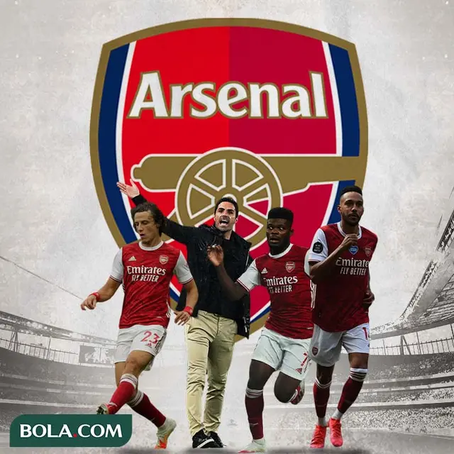 Arsenal - David Luis, Mikel Arteta, Thomas Partey, Aubameyang