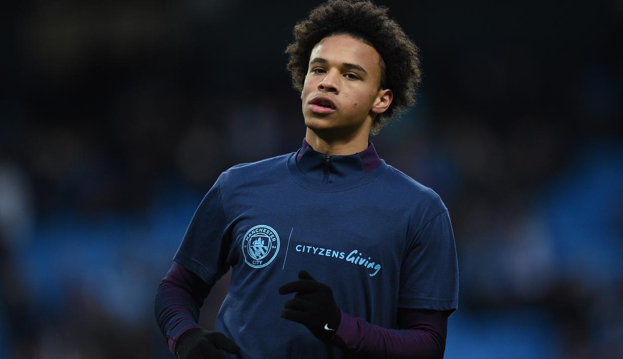 Pemain muda Manchester City asal Jerman, Leroy Sane berada pada urutan keempat deratan top scorer klub The Citizens. Sane telah mengoleksi total delapan gol disemua kompetisi. (AFP/Oli Scarff)