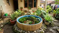 7 Inspirasi Kolam Mini dari Baskom Bekas di Belakang Rumah, Praktis untuk Pemula
