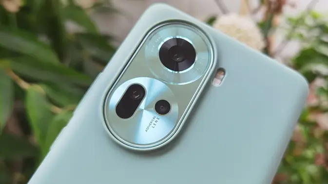 <p>Tampilan Oppo Reno 11 yang telah resmi diperkenalkan di Indonesia. (Liputan6.com/Agustinus M. Damar)</p>