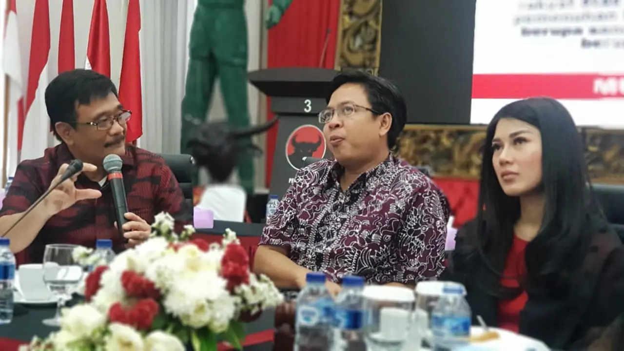 Diskusi Jelang Kongres V PDIP: Akankan PDIP Menang Lagi Di Pemilu 2024? di DPP PDIP, Jakarta, Sabtu (3/8/2019).