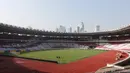 Kondisi Stadion Utama Gelora Bung Karno (SUGBK), Senayan pada Rabu (05/06/2024) menjelang laga Grup F Kualifikasi Piala Dunia 2026. (Bola.com/M Iqbal Ichsan)