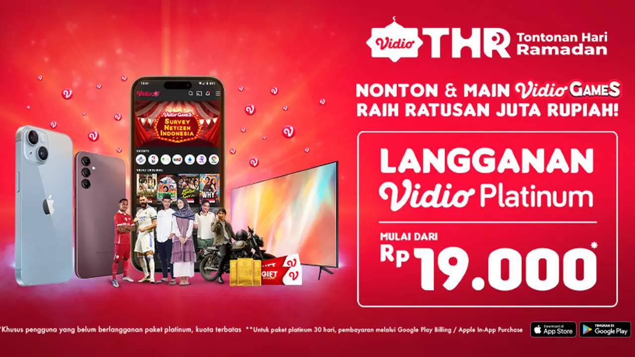 Langganan Vidio Platinum Cuma 19000 Rupiah, Bisa Nonton BRI Liga 1 dan Liga Champions Sepuasnya. (Sumber : dok. vidio.com)