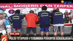Sejumlah senjata tajam jenis celurit yang di gunakan saat beraksi, helm, pakaian, dan dua unit sepeda motor dijadikan barang bukti.
