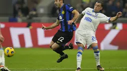 I Nerazzurri mengalahkan sang tamu yang merupakan tim promosi di San Siro dengan skor 2-0. (AP Photo/Luca Bruno)