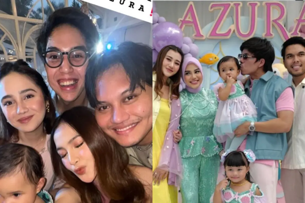 Gaya Pasangan Muda Artis hadir di Pesta Ulang Tahun Azura Anak ke-2 Atta Halilintar dan Aurel Hermansyah