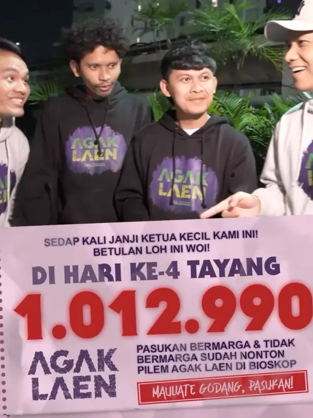 Jumlah penonton film Agak Laen dalam 4 hari. (Foto: Instagram @ernestprakasa)