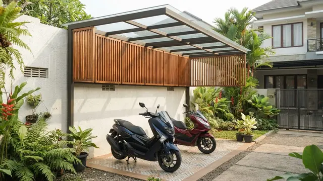 Desain Kanopi Samping Rumah untuk Area Penyimpanan Motor