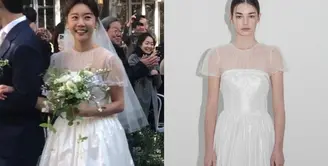 Lihat di sini beberapa potret detail gaun pengantin Park Sojin Girl's Day untuk momen pernikahannya dengan Lee Dong Ha.