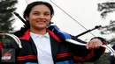 Chelsea Islan merupakan salah satu aktris yang membintangi film 3 Srikandi saat ditemui di lokasi syuting di Buperta Cibubur, Jakarta Timur, Jumat (24/7/2015). (Liputan6.com/Panji Diksana)