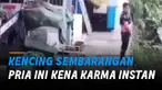 Seorang pria berniat kencing sembarangan di sungai terkena karma instan.