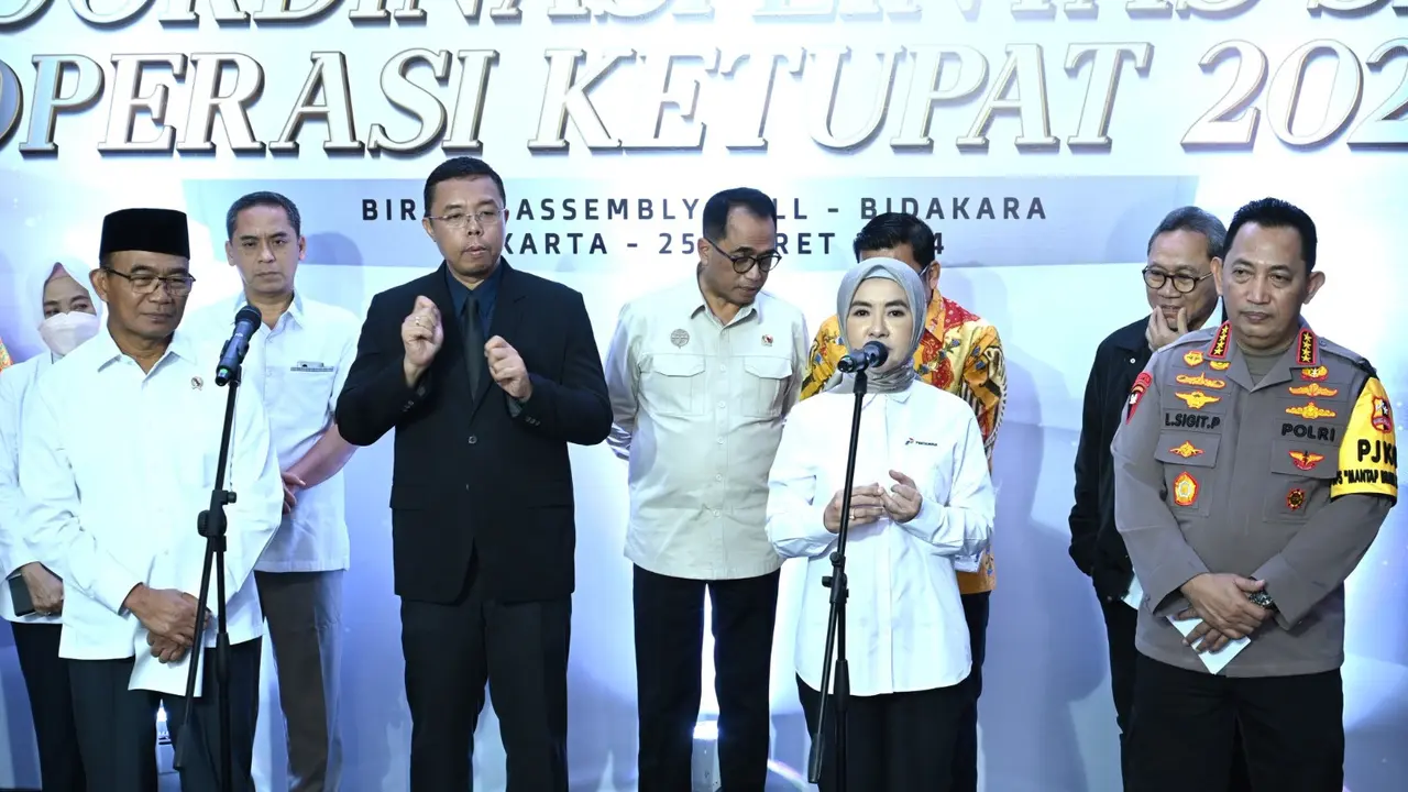 Direktur Utama PT Pertamina (Persero) Nicke Widyawati menyampaikan kesiapan Pertamina, khususnya dalam penyediaan pasokan BBM dan LPG jelang lebaran 2024.