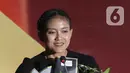 Penjaga Nyala Api Panjat Tebing Indonesia, Desak Made Rita saat memberikan keterangan usai menerima Anugerah Perempuan Hebat 2025 kategori Olahraga pada ajang penghargaan tahunan Anugerah Liputan6 2025 di The Hall, Lantai 8 SCTV Tower, Senayan, Jakarta, Kamis (16/10/2025). (Liputan6.com/Helmi Fithriansyah)